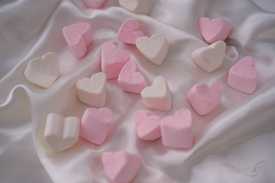 Pink White Romantic Heart Valentine's Day Aesthetics
